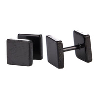 Load image into Gallery viewer, Fake Piercing Edelstahl Schraubverschluss Expander schwarz Quadratische Platten 7,5 mm - chic - net.de

