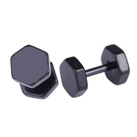 Load image into Gallery viewer, Fake Piercing Edelstahl Schraubverschluss Expander schwarz sechs Eck 6 mm - chic - net.de
