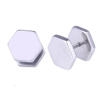 Load image into Gallery viewer, Fake Piercing Edelstahl Schraubverschluss Expander silber Farben sechs Eck 6 mm - chic - net.de
