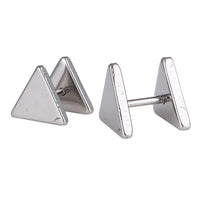Load image into Gallery viewer, Fake Piercing Edelstahl Schraubverschluss Expander silberfarben Dreieckige Platten 10 mm - chic - net.de
