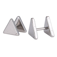 Load image into Gallery viewer, Fake Piercing Edelstahl Schraubverschluss Expander silberfarben Dreieckige Platten 10 mm - chic - net.de
