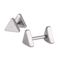 Load image into Gallery viewer, Fake Piercing Edelstahl Schraubverschluss Expander silberfarben Dreieckige Platten 6 mm - chic - net.de
