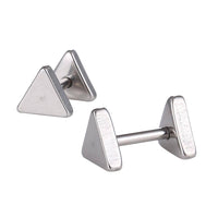 Load image into Gallery viewer, Fake Piercing Edelstahl Schraubverschluss Expander silberfarben Dreieckige Platten 6 mm - chic - net.de
