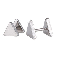 Load image into Gallery viewer, Fake Piercing Edelstahl Schraubverschluss Expander silberfarben Dreieckige Platten 9 mm - chic - net.de
