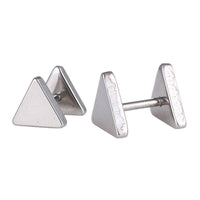 Load image into Gallery viewer, Fake Piercing Edelstahl Schraubverschluss Expander silberfarben Dreieckige Platten 9 mm - chic - net.de
