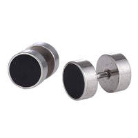 Load image into Gallery viewer, Fake Piercing Expander 8mm schwarze Oberfläche Schraubverschluss Edelstahl - chic - net.de

