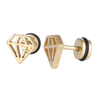 Load image into Gallery viewer, Fake Piercing Expander Diamanten Form goldfarben Schraubverschluss Edelstahl - chic - net.de
