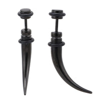 Load image into Gallery viewer, Fake Piercing Expander Edelstahl schwarz Ohrschmuck 6mm - chic - net.de
