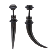 Load image into Gallery viewer, Fake Piercing Expander Edelstahl schwarz Ohrschmuck 6mm - chic - net.de
