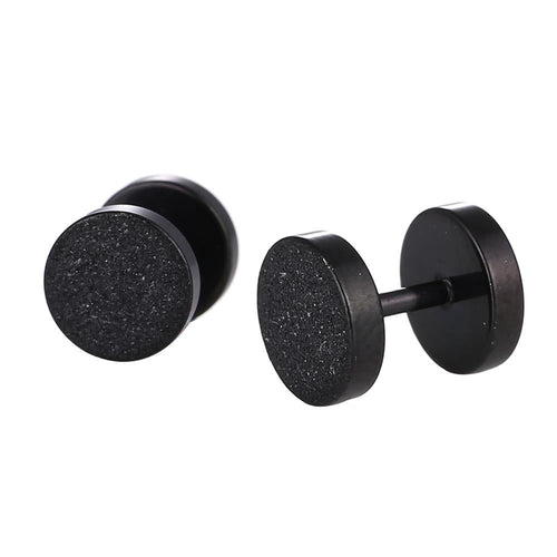 Fake Piercing Expander Glitzer Oberfläche schwarz 9mm Schraubverschluss Edelstahl - chic - net.de