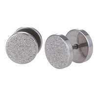 Load image into Gallery viewer, Fake Piercing Expander Glitzer Oberfläche silberfarben 10mm Schraubverschluss Edelstahl - chic - net.de
