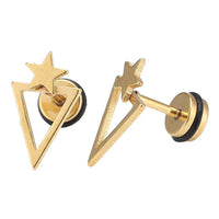 Load image into Gallery viewer, Fake Piercing Expander gold Farben spitzes Dreieck Stern Schaubverschluss Edelstahl - chic - net.de
