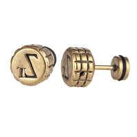 Load image into Gallery viewer, Fake Piercing Expander golden geriffelter Rand Buchstabe Z und T Schaubverschluss - chic - net.de

