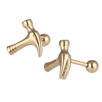 Load image into Gallery viewer, Fake Piercing Expander golden Hammer Werkzeug Schaubverschluss Edelstahl - chic - net.de
