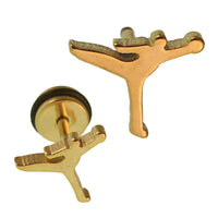 Load image into Gallery viewer, Fake Piercing Expander golden Mann Sportler Basketball Schaubverschluss Edelstahl - chic - net.de

