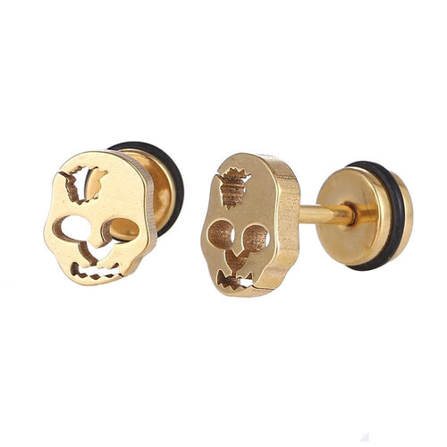 Fake Piercing Expander goldfarben Fratze Loch Schaubverschluss Edelstahl - chic - net.de