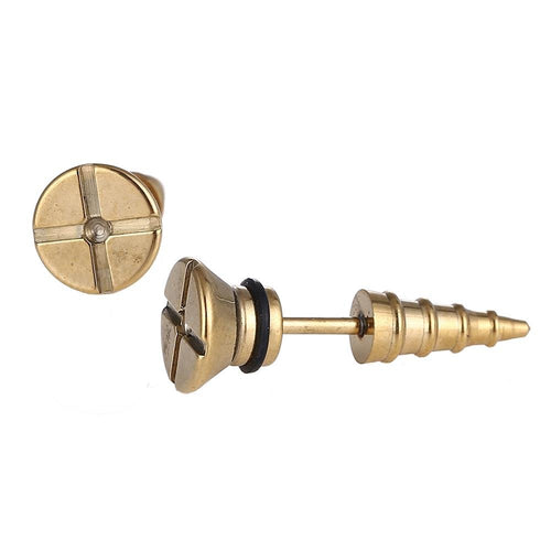 Fake Piercing Expander goldfarben Schraube Schaubverschluss Edelstahl - chic - net.de
