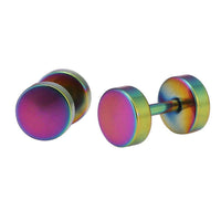 Load image into Gallery viewer, Fake Piercing Expander Regenbogenfarben Ø 10 Edelstahl Schraubverschluss - chic - net.de
