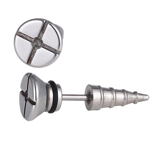 Fake Piercing Expander Schraube silberfarben Schraubverschluss Edelstahl - chic - net.de