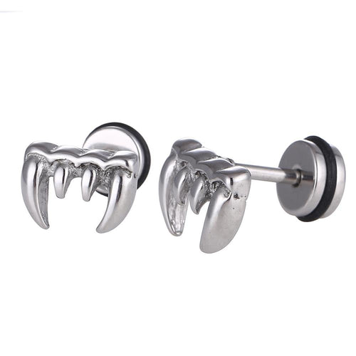 Fake Piercing Expander schwarz Gebiss Vampier Zähne Schaubverschluss Edelstahl - chic - net.de