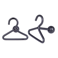 Load image into Gallery viewer, Fake Piercing Expander schwarz Kleiderbügel Schaubverschluss Edelstahl - chic - net.de
