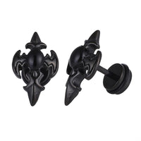 Load image into Gallery viewer, Fake Piercing Expander schwarz Kreuz mit Onyx Stein Schaubverschluss Edelstahl - chic - net.de
