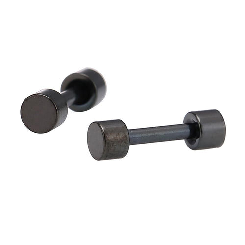 Fake Piercing Expander schwarz Ø 4 mm Edelstahl Schraubverschluss - chic - net.de