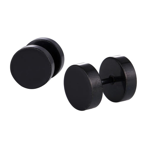 Fake Piercing Expander schwarz Ø 5 mm Edelstahl Schraubverschluss - chic - net.de