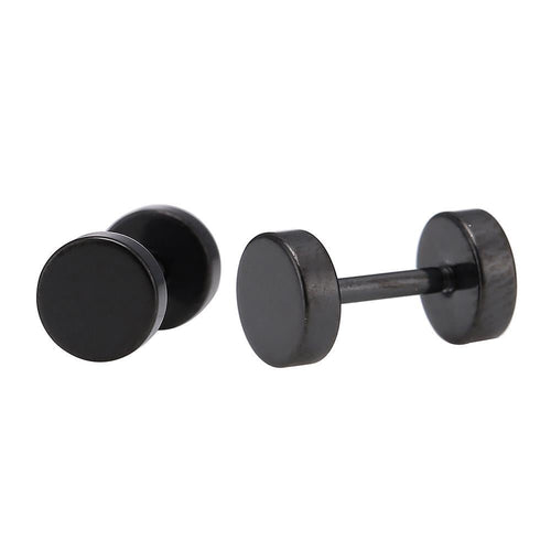 Fake Piercing Expander schwarz Ø 5 mm Edelstahl Schraubverschluss - chic - net.de