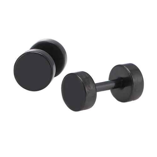 Fake Piercing Expander schwarz Ø 7 mm Edelstahl Schraubverschluss - chic - net.de