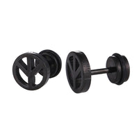 Load image into Gallery viewer, Fake Piercing Expander schwarz Peache Zeichen im Kreis Schaubverschluss Edelstahl - chic - net.de
