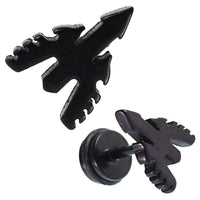 Load image into Gallery viewer, Fake Piercing Expander schwarz Pfeil mit Flügeln Schaubverschluss Edelstahl - chic - net.de
