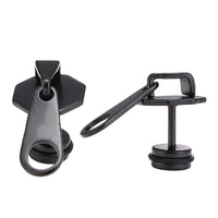 Load image into Gallery viewer, Fake Piercing Expander schwarz Reisverschluss Anhänger Schaubverschluss Edelstahl - chic - net.de
