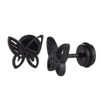 Load image into Gallery viewer, Fake Piercing Expander schwarz Schmetterling Schaubverschluss Edelstahl - chic - net.de

