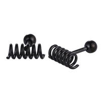Cargar imagen en el visor de la galería, Fake Piercing Expander schwarz Spirale waagerecht Schaubverschluss Edelstahl - chic - net.de
