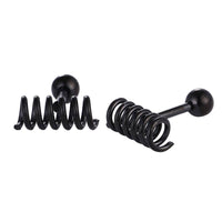 Cargar imagen en el visor de la galería, Fake Piercing Expander schwarz Spirale waagerecht Schaubverschluss Edelstahl - chic - net.de
