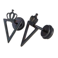 Cargar imagen en el visor de la galería, Fake Piercing Expander schwarz spitzes Dreieck Krone Schaubverschluss Edelstahl - chic - net.de
