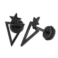 Load image into Gallery viewer, Fake Piercing Expander schwarz spitzes Dreieck Stern Schaubverschluss Edelstahl - chic - net.de
