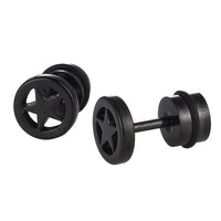 Load image into Gallery viewer, Fake Piercing Expander schwarz Stern im Kreis Schaubverschluss Edelstahl - chic - net.de
