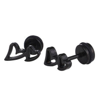 Load image into Gallery viewer, Fake Piercing Expander schwarz zwei Herzen Schaubverschluss Edelstahl - chic - net.de
