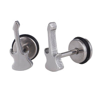 Load image into Gallery viewer, Fake Piercing Expander silber farben Gitarre Schaubverschluss Edelstahl - chic - net.de
