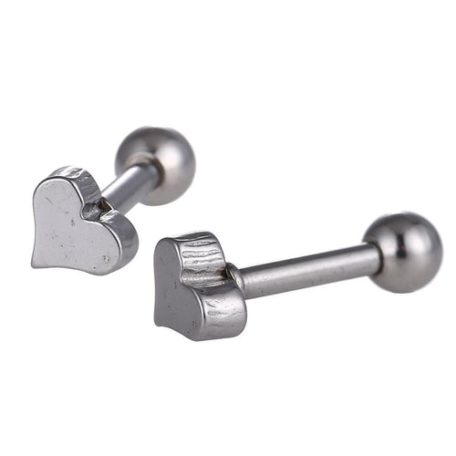 Fake Piercing Expander silber farben kleines Herz Schaubverschluss Edelstahl - chic - net.de