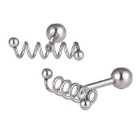 Cargar imagen en el visor de la galería, Fake Piercing Expander silber Spiralfeder Edelstahl - chic - net.de
