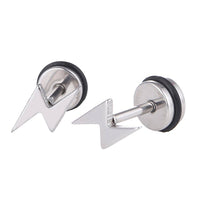 Load image into Gallery viewer, Fake Piercing Expander silberfarben Blitz Schaubverschluss Edelstahl - chic - net.de
