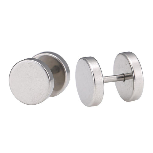 Fake Piercing Expander silberfarben Ø 6 mm Edelstahl Schraubverschluss - chic - net.de