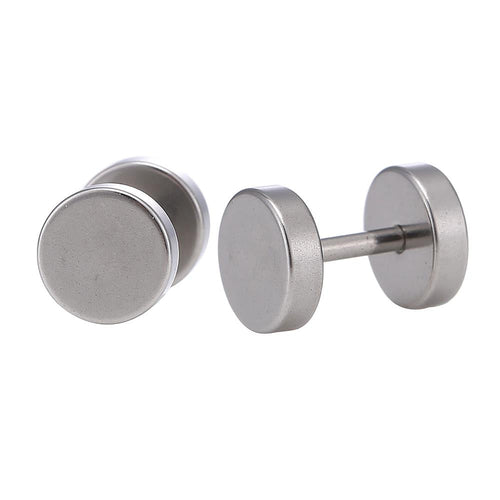 Fake Piercing Expander silberfarben Ø 7 mm Edelstahl Schraubverschluss - chic - net.de