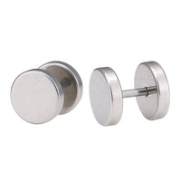 Load image into Gallery viewer, Fake Piercing Expander silberfarben Ø 9 mm Edelstahl Schraubverschluss - chic - net.de
