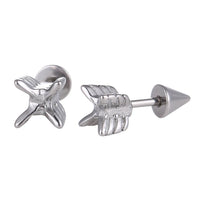 Load image into Gallery viewer, Fake Piercing Expander silberfarben Pfeil Schaubverschluss Edelstahl - chic - net.de
