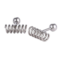 Load image into Gallery viewer, Fake Piercing Expander silberfarben Spirale waagerecht mit Schaubverschluss Edelstahl - chic - net.de
