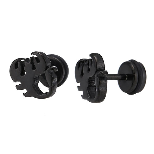 Fake Piercing Expander Skorpion schwarz dicke Scheren Schraubverschluss Edelstahl - chic - net.de